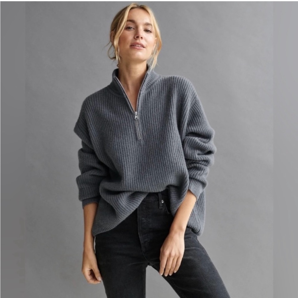 Jenni Kayne Half-Zip Cashmere Sweater